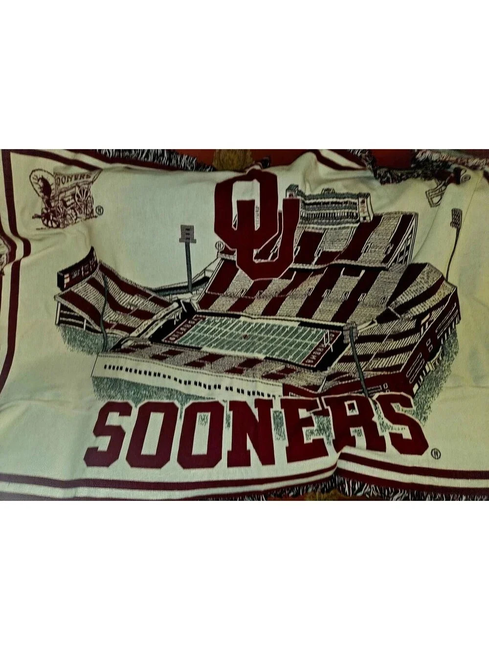 Vintage Oklahoma Sooners Stadium Throw Blanket